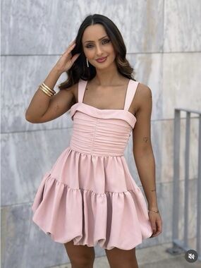 ZARA Pink bubble Mini Dress